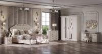 Спальный гарнитур "Адель" (Кровать 1,6; 2 тумбы; Комод с зеркалом; Шкаф 4 дверный)