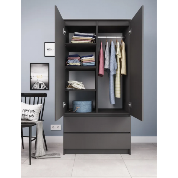 Шкaф 2-х створчатый Мори графит