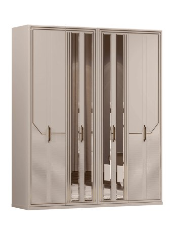 Спальный гарнитур  "Стефани" (Кровать 1,8; 2 тумбы; Туалетный стол с зеркалом; Шкаф 4 дверный)