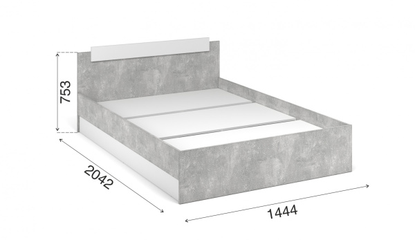 Кровать Чикаго 140 со встроенным основанием под матрас