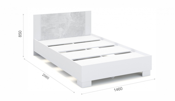 Кровать Аврора 140 со встроенным основанием под матрас