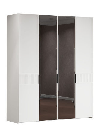 Спальный гарнитур "Афина" (Кровать 1,6; 2 тумбы; Комод с зеркалом; Шкаф 4 дверный)