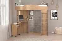 Кровать-чердак "Бриз-1" Дуб Крафт Золотой/Камень Темный