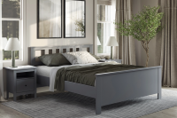 Кровать "Сага" серая 140х200