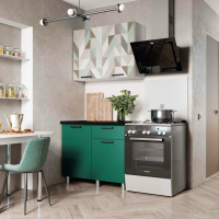 Кухонный гарнитур "Ева" 1м. зеленый лес