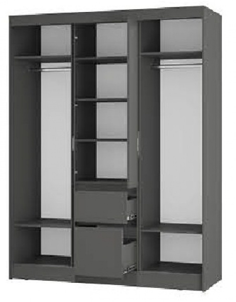 Шкаф-купе "Симпл" графит 1,6 м.