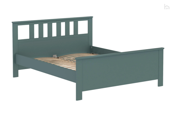 Кровать "Сага" темно-бирюзовая 140х200