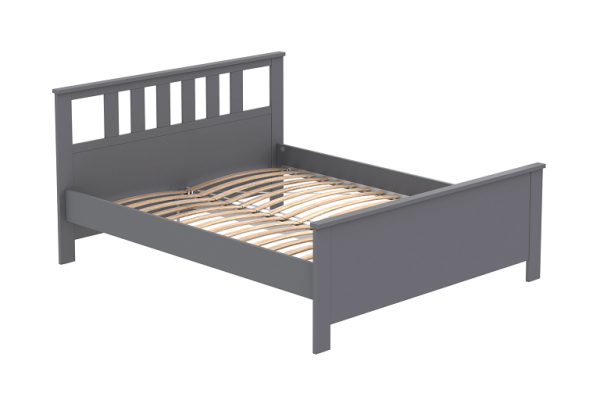 Кровать "Сага" серая 140х200